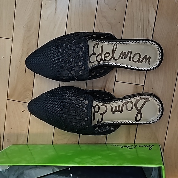 Sam Edelman Shoes - Sam Edelman clara black leather woven mules